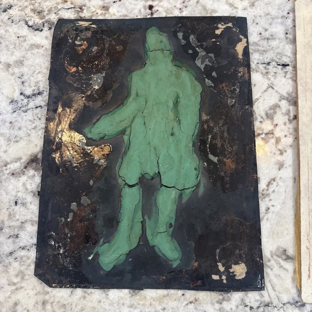 5‎ VINTAGE Embossed Hammered Copper Victorian Lady And Gentlemen Deer Unframed